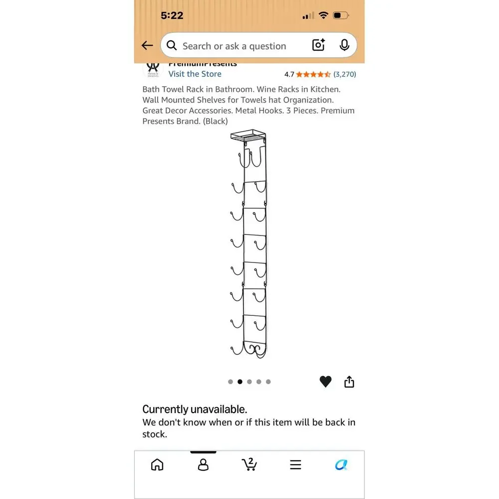8 Bath Towel Rack in Bathroom and Kitchen Premium Presents